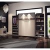 Bestar Cielo 125W Queen Murphy Bed with 2 Shelving Units (124W), Bark Grey & White 80884-47